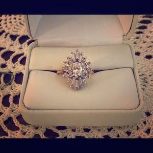 Vintage Cluster Cubic Zirconia Ring